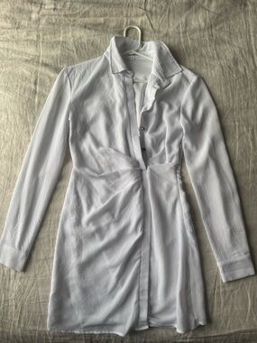 superdown White Long-Sleeve Mini Dress